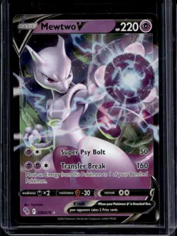 2022 Pokemon SWSH Pokemon GO Mewtwo V #030/078 - Image 1