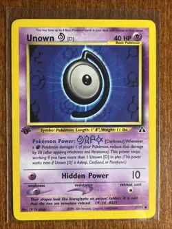 [NM/MINT] 2001 Pokemon Neo Discovery Unown [D] 1st Edition #47/75 Uncommon - Image 1