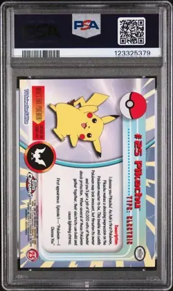 2000 Pokemon Topps Chrome Pikachu #25 PSA 9 with Guard - Image 3