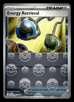 Energy Retrieval 082/086 Pokeball Reverse Holo White Flare Pokemon NM - Image 1