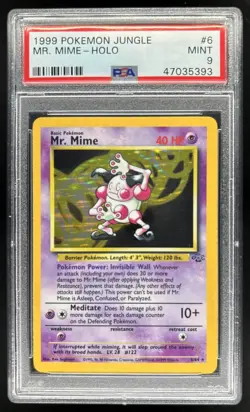 1999 Pokemon Jungle Mr. Mime #6/64 PSA 9 - Image 1