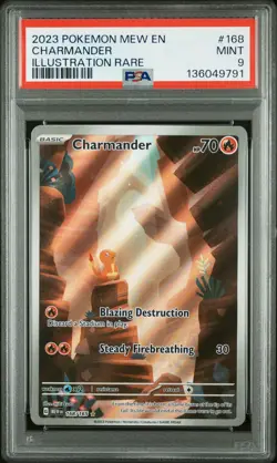 2023 Pokemon Mew En-151 Illustration Rare Charmander #168 PSA 9 - Image 1