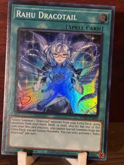 Rahu Dracotail JUSH-EN009 1st Edition Super Rare Foil Yu-Gi-Oh Spell Card - Image 1