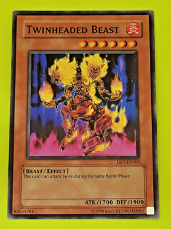 Yu-Gi-Oh Twinheaded Beast Super Rare DBT-EN003 Nm - Image 1