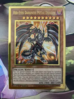 YuGiOh RED-EYES DARKNESS METAL DRAGON | MGED-EN009 Premium Gold Rare 1st NM - Image 1