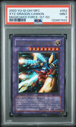 2003 YU-GI-OH! MFC-MAGICIAN'S FORCE 1ST ED #052 XYZ-DRAGON CANNON PSA 9 - Image 1