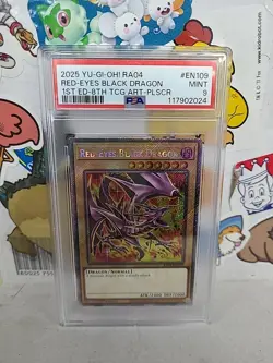Yu-gi-oh! Stampede Red-Eyes Black Dragon 8th Art RA04-EN109 Platinum PSA 9 Mint - Image 1