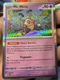 POKEMON MR. MIME #122/165 RARE HOLOFOIL NM CARD SCARLET & VIOLET 151 - Image 1