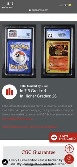 CHARMELEON Pokemon E Card 73/165 Reverse Holo Uncommon Expedition Base Cgc 7.5 - Image 3