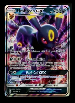 #2 Umbreon GX 80/149 Sun and Moon Base 2017 Holo Pokemon Card TCG - Image 1