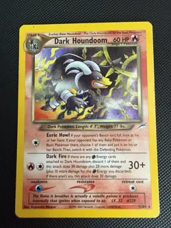 Pokemon Dark Houndoom 7/105 Neo Destiny Holo Rare Card MP Vintage - Image 1