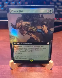 MTG: Power Fist EXTENDED ART FOIL, NM Universes Beyond: Fallout RARE Chase Card! - Image 1