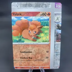 Pokemon TCG NFC Error Miscut Card Vulpix 028/197 Reverse Holo Obsidian Flames - Image 1