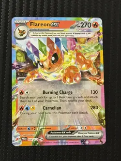 Pokemon Card Game Flareon EX 014/131 Prismatic Evolutions TCG Double Rare Foil - Image 1