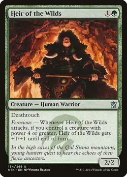 Heir of the Wilds 134 KTK MTG Green Human Warrior Deathtouch Ferocious Uncommon - Image 1