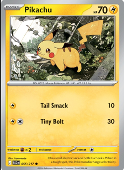 Pokemon Trading Card Pikachu 055/217 Ascended Heroes - Image 1