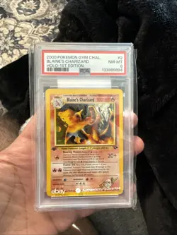 Pokemon 2000 Gym Challenge Holo 1st Edition Blaine's Charizard PSA 8 - Image 1