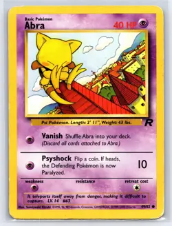 2000 Pokemon TCG - Team Rocket Abra 49/82 Unlimited - HP - Image 1