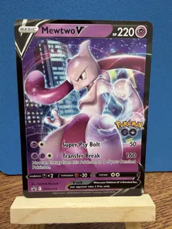 Pokemon TCG Mewtwo V SWSH223 Promo Pokemon Go Holo - Image 1