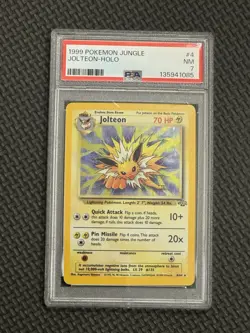 1999 Pokemon Jungle Holo Rare Jolteon First Edition 4/64 PSA 7 - Image 1