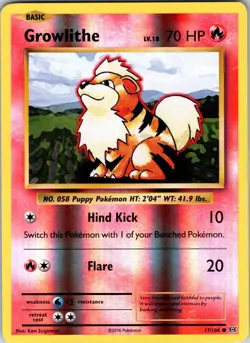 Growlithe 17/108 XY - Evolutions Pokemon TCG NM Reverse Holo - Image 1