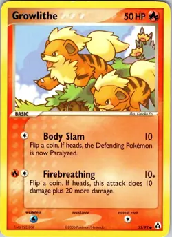 Growlithe 55/92 Legend Maker Pokemon TCG LP Normal - Image 1