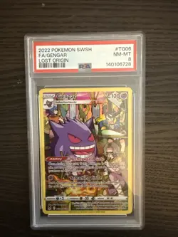 Gengar TG06/TG30 Full Art 2022 Pokemon Lost Origin Trainer Gallery PSA 8 NM-MT - Image 1