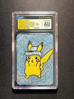 2023 Pokemon TCG Japanese Pikachu Holo Lightning Energy CGC AU Auto 10 KA37 - Image 1