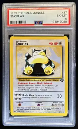 1999 Pokemon Jungle Snorlax #27/64 PSA 6 - Image 1