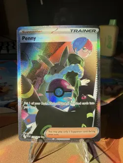 Pokemon TCG Penny Paldean Fates Trainer Holo Card 239/091 SIR - Image 1