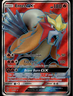 Entei GX (Full Art) Ultra Rare Shining Legends 71/73 Fire Holo Pokemon Card - Image 1