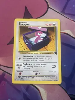 Pokemon Porygon Team Rocket Vintage Card #48/82 Wotc 2000 - Image 1