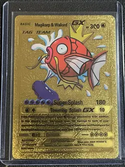 Magikarp & Wailord GX 161/181 TAG TEAM - Pokemon Gold Foil Fan Art Card - Image 1