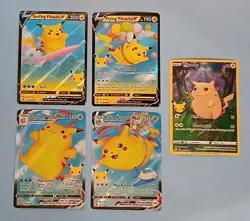 Pokemon Celebrations Surfing & Flying Pikachu V & VMAX Pikachu 005/025 (5)Cards - Image 1