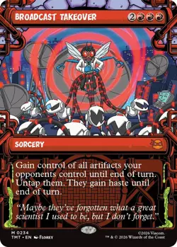 x1 Broadcast Takeover - Foil - Showcase M MTG Teenage Mutant Ninja Turtles M/NM, - Image 1