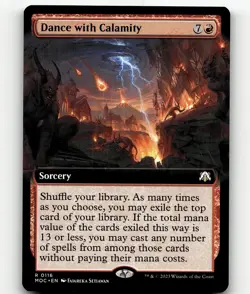 MTG Dance with Calamity (Extended Art) 116 March of the Machine Rare pack fresh - Image 1