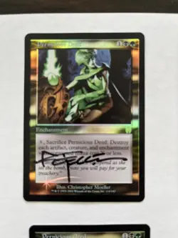 Mtg Magic Apocalypse FOUR PERNICIOUS DEED FOIL X4 Signed by Christopher Moeller - Image 1