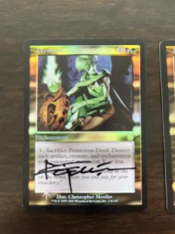 Mtg Magic Apocalypse FOUR PERNICIOUS DEED FOIL X4 Signed by Christopher Moeller - Image 3