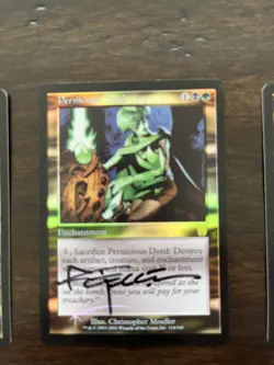 Mtg Magic Apocalypse FOUR PERNICIOUS DEED FOIL X4 Signed by Christopher Moeller - Image 5