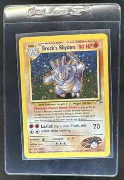 2000 Pokemon Gym Heroes 1st Edition Brock's Rhydon Holo #2/132 - Image 1