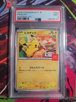 PSA 9 Pokemon Card Pikachu 020/M-P McDonald's Happy Set Promo 2025 Japanese - Image 1