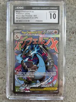 Pokemon Mega Charizard X EX Black Star Promo Holo Mega Evolution 023 CGC 10 - Image 1