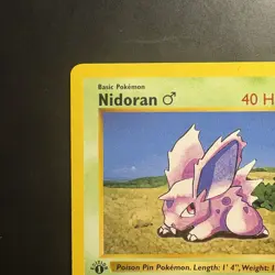 Pokemon Vintage 1st Edition Nidoran M 055/102 Base Set Shadowless 3d-stamp 1999 - Image 2