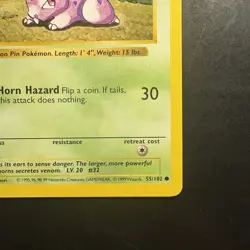 Pokemon Vintage 1st Edition Nidoran M 055/102 Base Set Shadowless 3d-stamp 1999 - Image 4