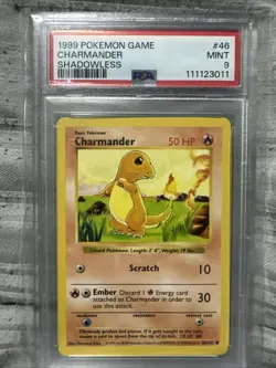 1999 Pokemon Game Charmander #46 Shadowless PSA 9 - Image 1