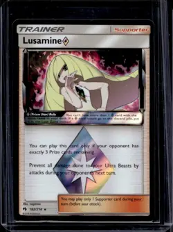 2018 Pokemon SM Lost Thunder Lusamine Prism Star #182/214 - Image 1