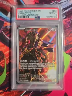 2025 POKEMON DRI EN-DESTINED RIVALS ILLUSTRATION RARE #201 ZAMAZENTA PSA 8 - Image 1