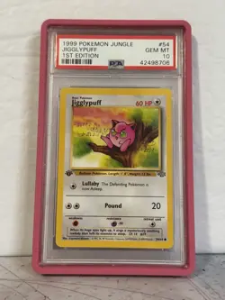 1999 POKEMON JUNGLE #54 JIGGLYPUFF 1ST EDITION PSA 10 GEM MT - Image 1