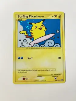 Surfing Pikachu 114/111 Rising Rivals Holo Pokemon Secret Rare - Image 1