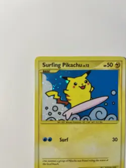 Surfing Pikachu 114/111 Rising Rivals Holo Pokemon Secret Rare - Image 2